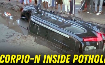 🚨 Patna Pothole Accident: Scorpio-N SUV Sinks, Driver Alleges “Conspiracy to Defame Government”